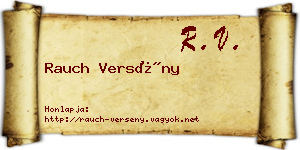 Rauch Versény névjegykártya